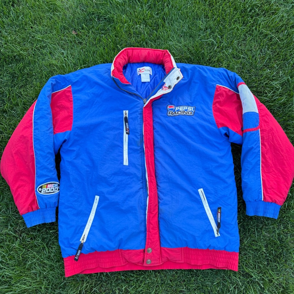 A+ Chase Authentics Jeff Gordon Pepsi Racing NASCAR 2000 Jacket Blue Red Small